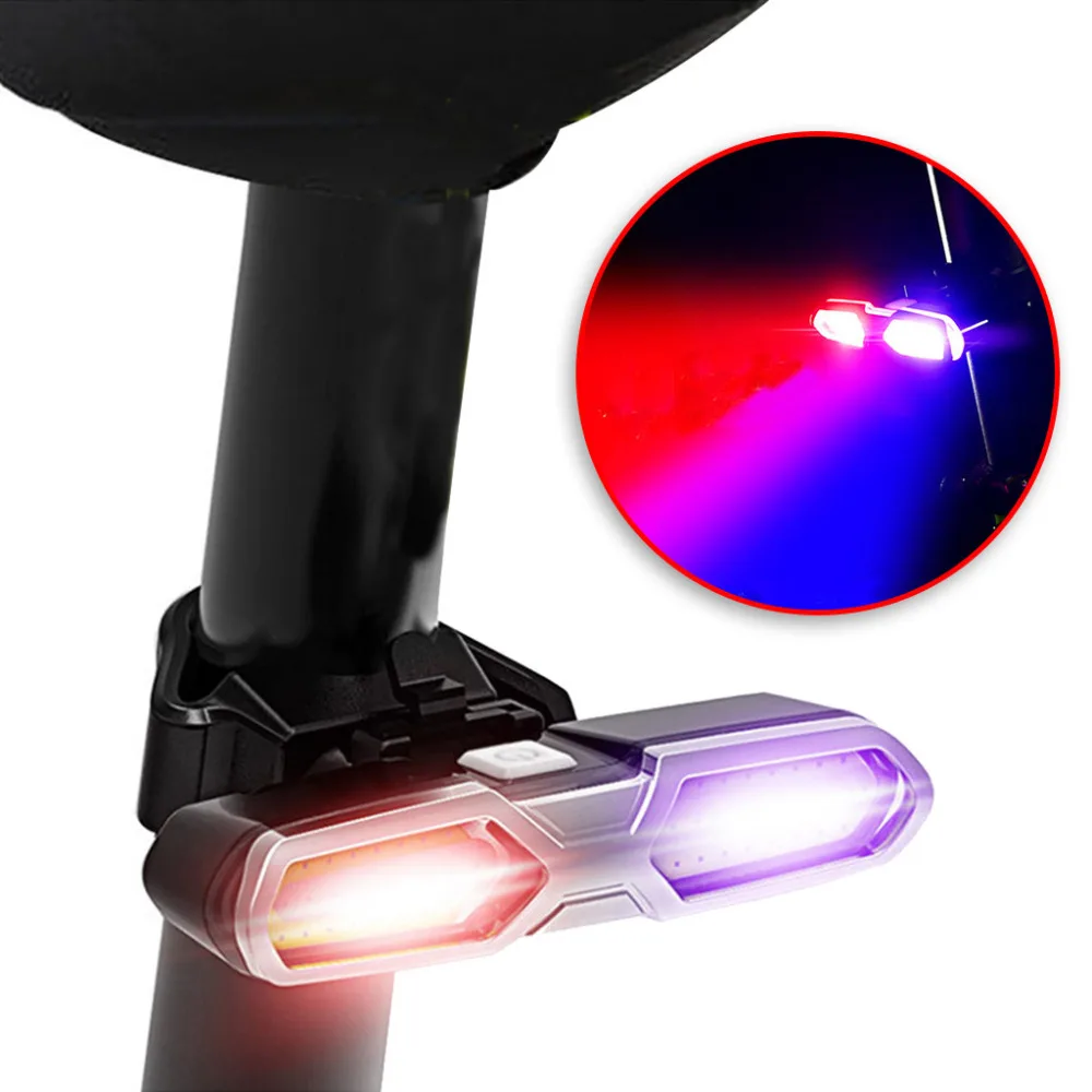 USB Перезаряжаемый задний фонарь для горного велосипеда COB LED Bycicle безопасный