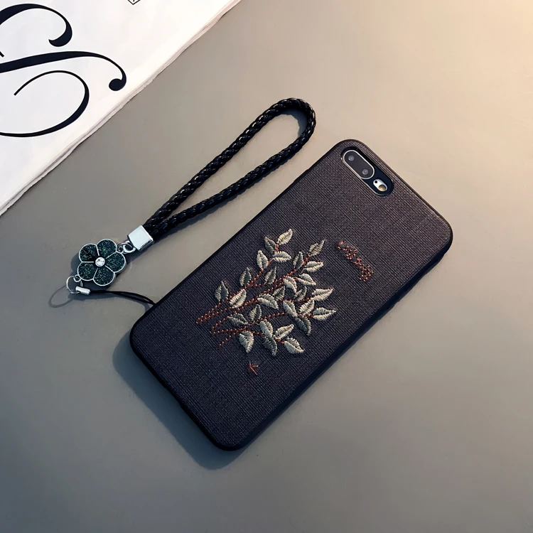 3D Handmade Embroidery Case For iPhone 6 6s 7 8 Plus PC+TPU Rose Flower Phone Cover iPhone8/iPhone7/iPhone6s Skin |