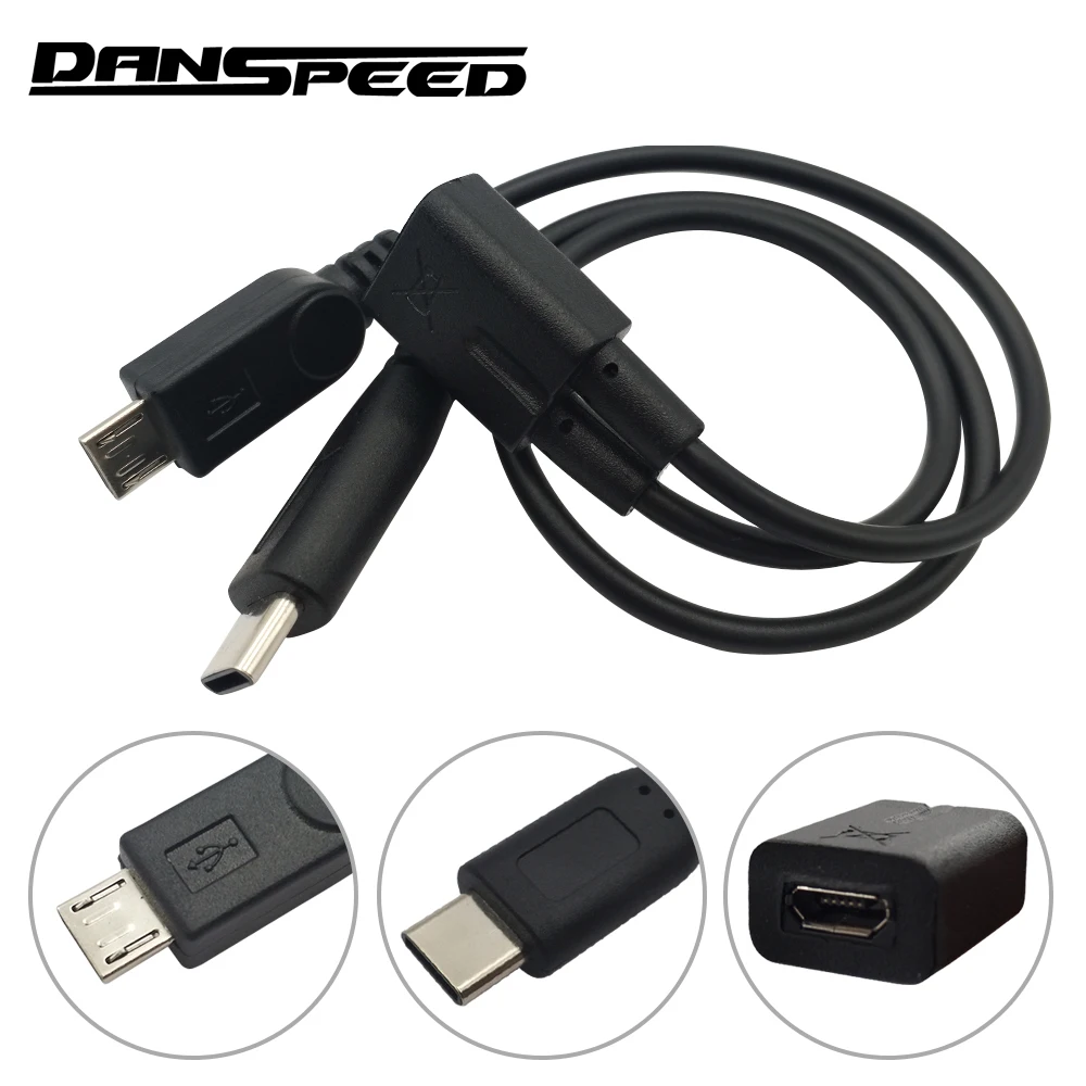 Danspeed женщин и мужчин Y Разветвитель USB 2.0 Micro 3.1 Тип C & 5 Булавки зарядки данных