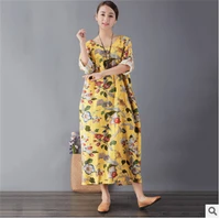 blooming branches print art loose dress