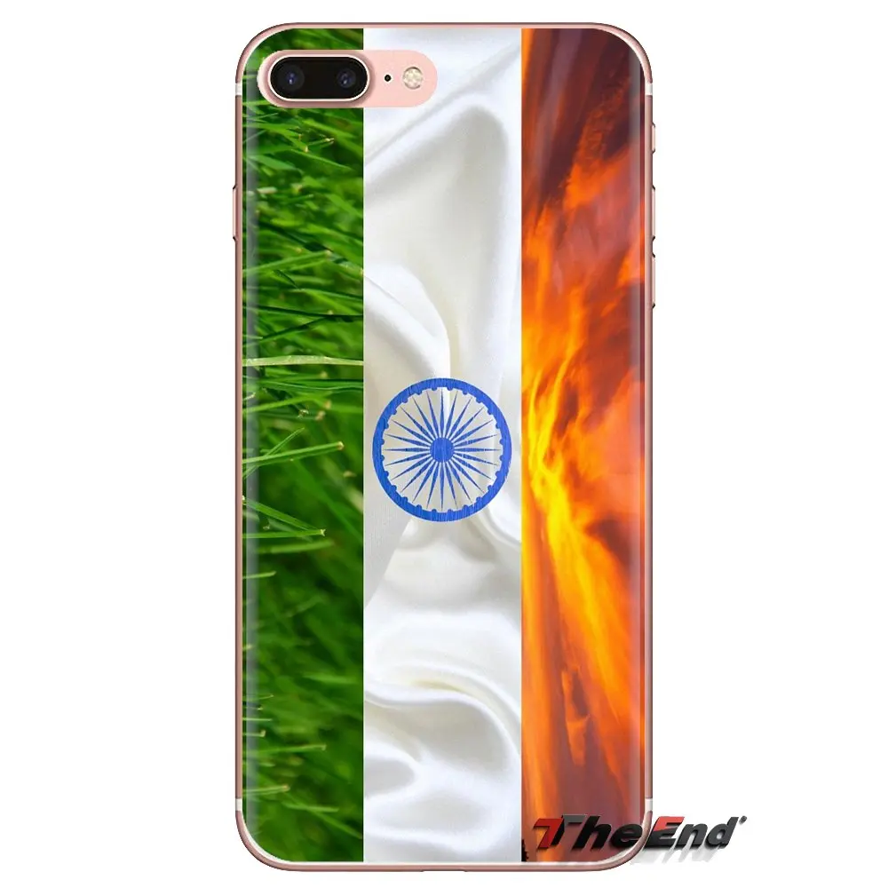 For iPod Touch Apple iPhone 4 4S 5 5S SE 5C 6 6S 7 8 X XR XS Plus MAX India Banner Indian National Flag TPU Transparent Bag Case |