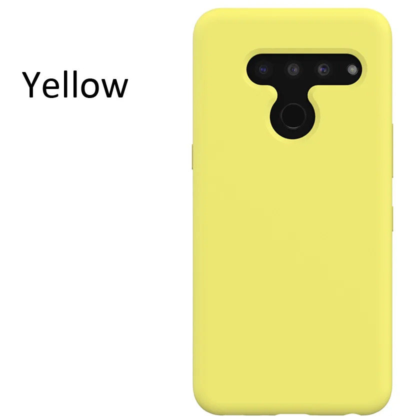 Yellow Жидкий силиконовый чехол для LG V50 ThinQ 5G Мягкая гелевая Резина высокого качества - Цвет: Yellow