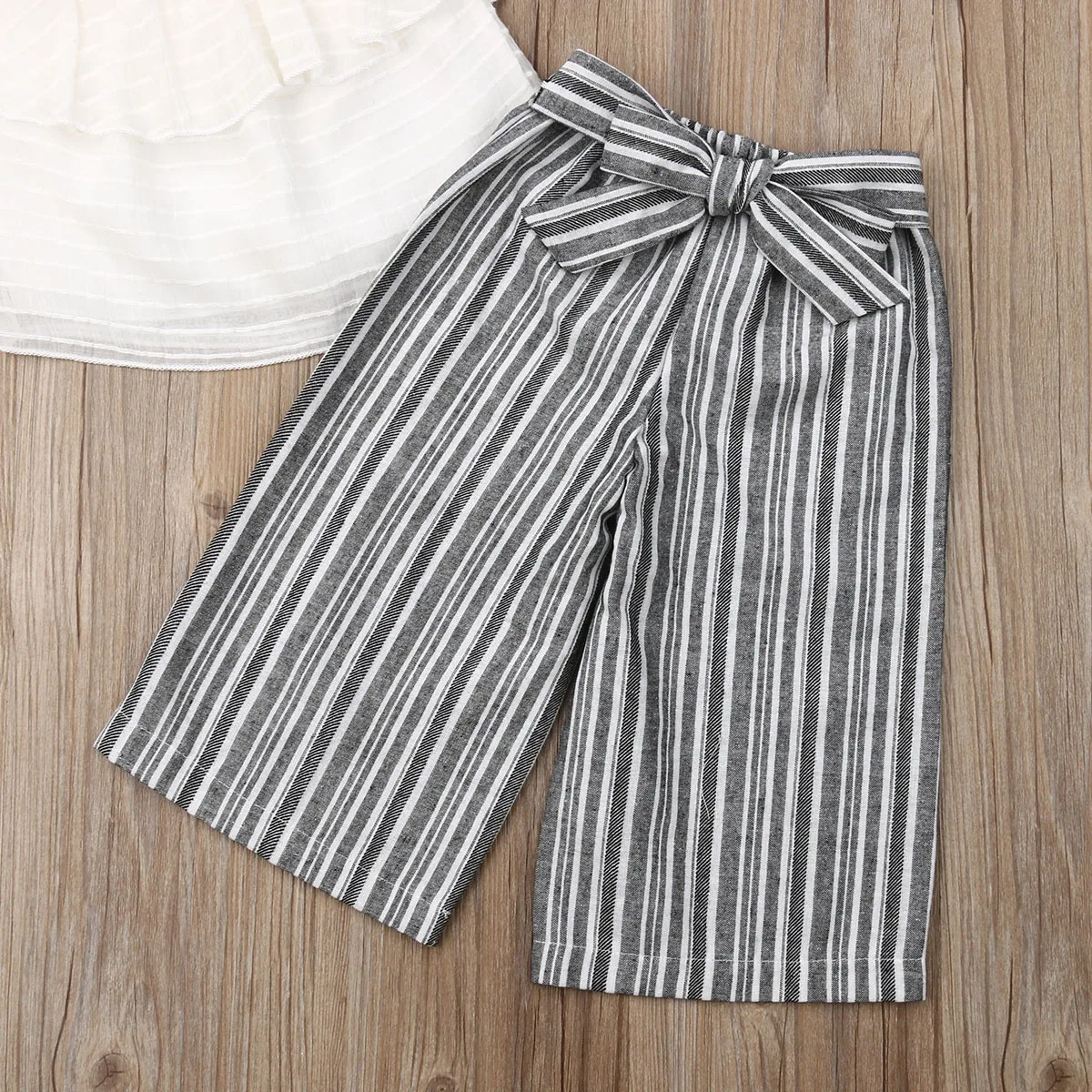 Комплект детской повседневной одежды из 2 предметов длинные полосатые штаны для