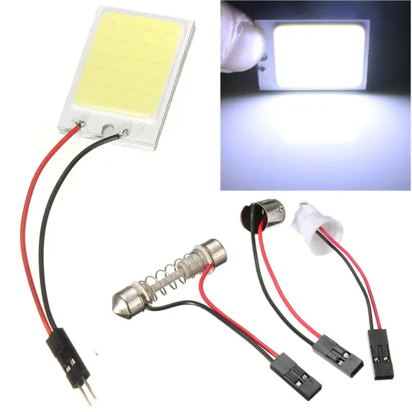 Big Promotion T10 24 SMD COB LED Panel Super White Car Auto Interior Reading Map Lamp Bulb Light Dome Festoon BA9S 3 Adapter 12V |