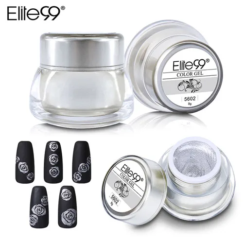 5602 Elite99, 12 цветов, 3D лак для ногтей, краска для рисования, акриловый цветной УФ-гель, сделай сам, Цветной Художественный гель, впитывающий гель, лак для штамповки - Цвет: 5602