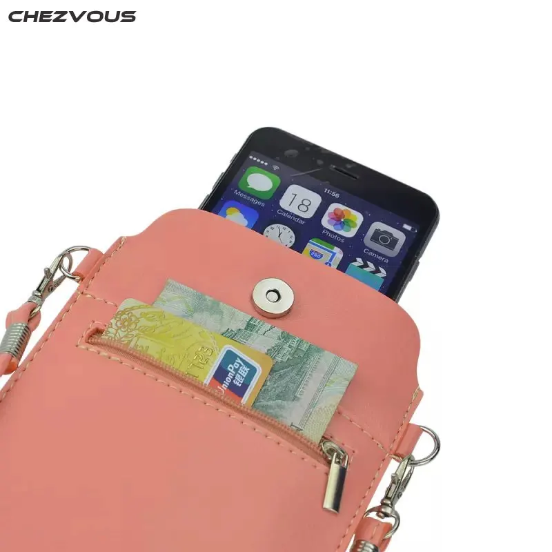 Женская маленькая сумка через плечо из искусственной кожи для iPhone 7 6 6s 8 Plus 5 дюйма