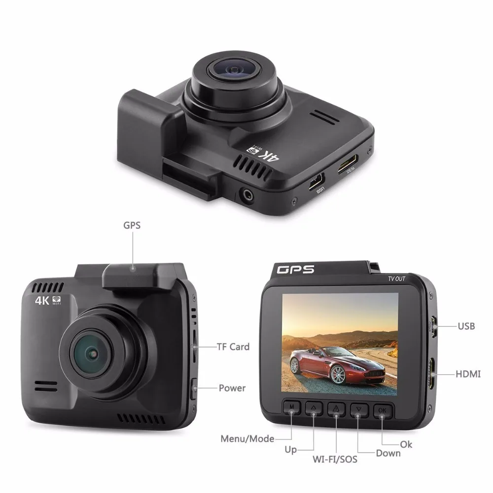 Crngiar Dash Cam Novatek 96660 Wifi автомобильная камера gps трекер 4 K Ultra HD 2880*2160 P ночного видения