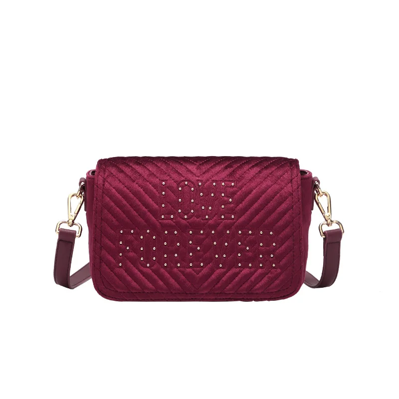 JONBAG уродливая восхитительная красная бархатная маленькая сумка новая модная