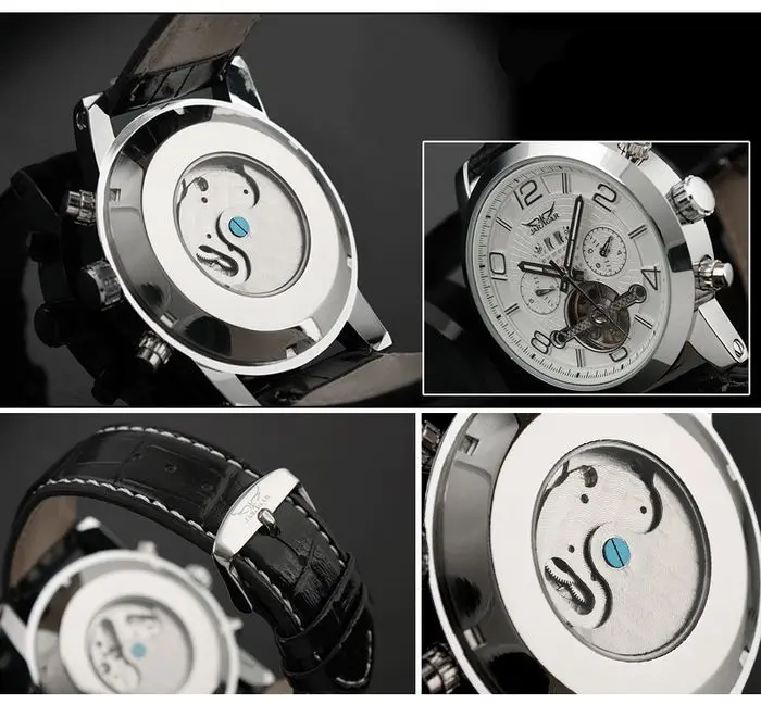 

Luxury Black Dial Auto 6 Hands Date Day Tourbillion Analog Stainless Full Steel Band Wrist Dress Mens Mechanical Watch