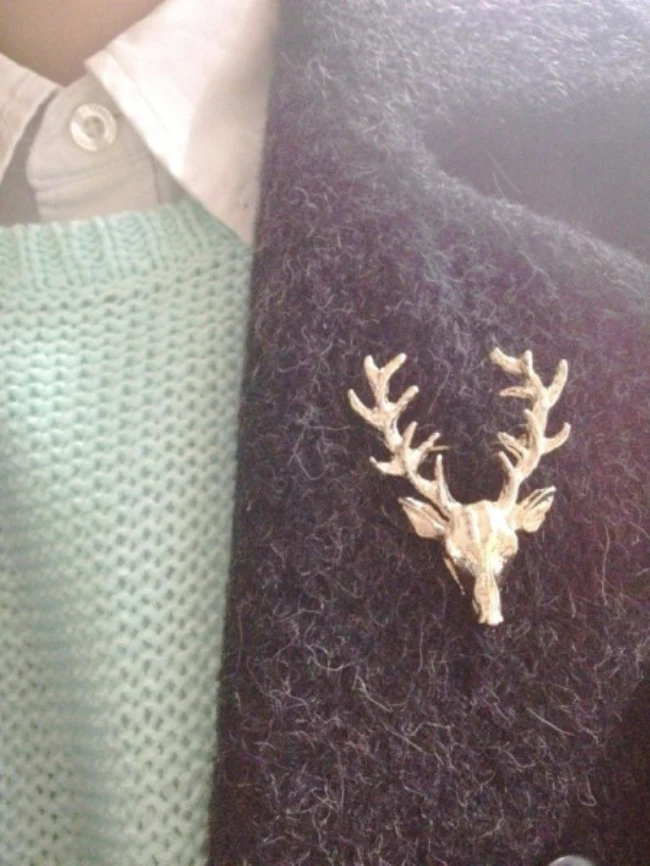 Новинка Винтажная брошь в форме рогов оленя булавки для мужчин и женщин зажимы