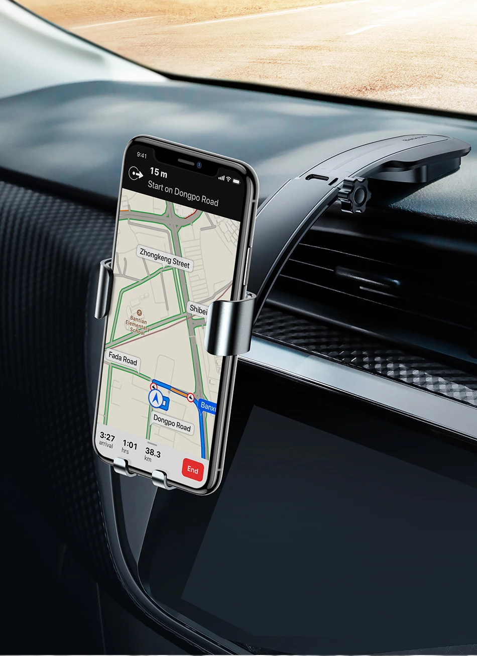 Металлический автомобильный держатель Baseus для iPhone X, samsung, S9, держатель для мобильного телефона, подставка, гравитационное крепление на вентиляционное отверстие, gps, автомобильный держатель для телефона, кронштейн