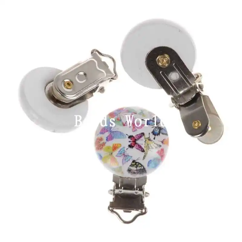 5 шт. Лидер продаж белая круглая деревянная детская пустышка на цепочке с