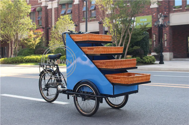 Электрический Грузовой t ricycle Еда тележка для велосипеда цветочниц на свадьбе