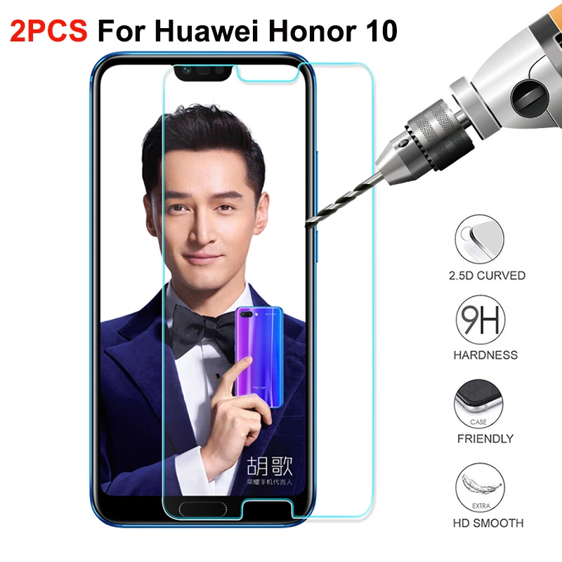 2 шт закаленное стекло для Huawei honor 10 на экран Защитная пленка телефона