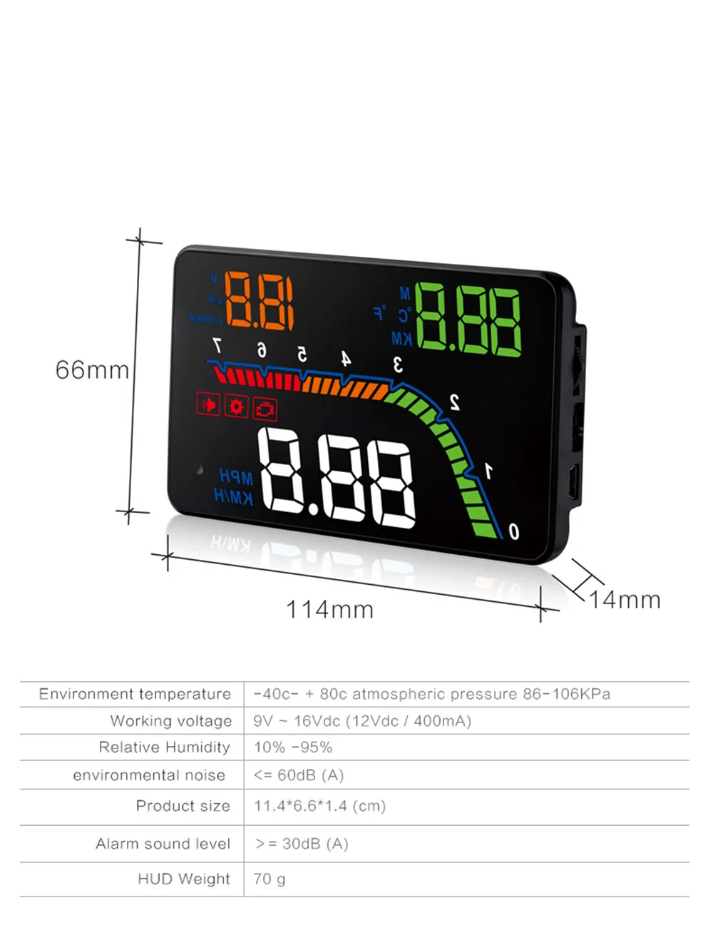 4 ''T100 автомобиля HUD Дисплей T 100 OBD2 II EUOBD превышение скорости Предупреждение