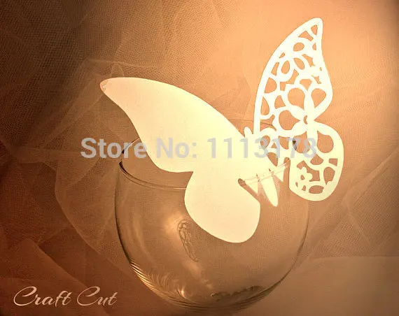 

Butterfly place card for Wedding (20+) Wine Glass Table Decorationpc001