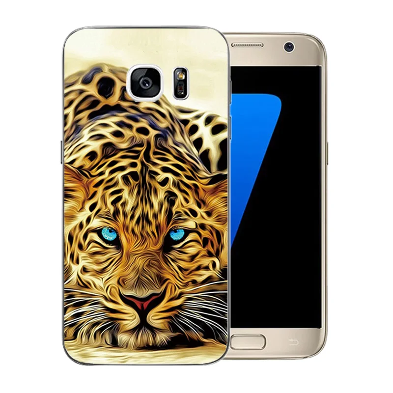 For Samsung Galaxy S7 G9300 G930 Silicon Marb Pattern Clear Soft Case for Black Matte Coque Funda |
