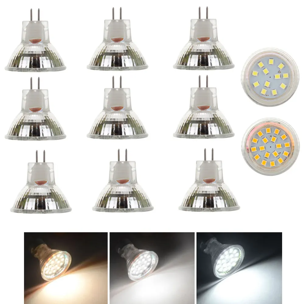 10 шт./лот Mr11 Светодиодная лампа 35 мм диаметр 2 Вт 3 2835 SMD AC DC 12 В 24 яркая мини COB
