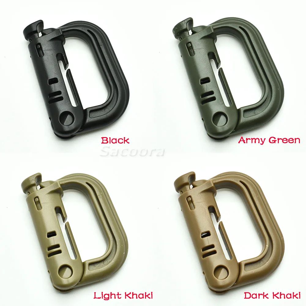 10 шт./лот пластиковая армейская защелкивающаяся D кольцевая многофункциональная