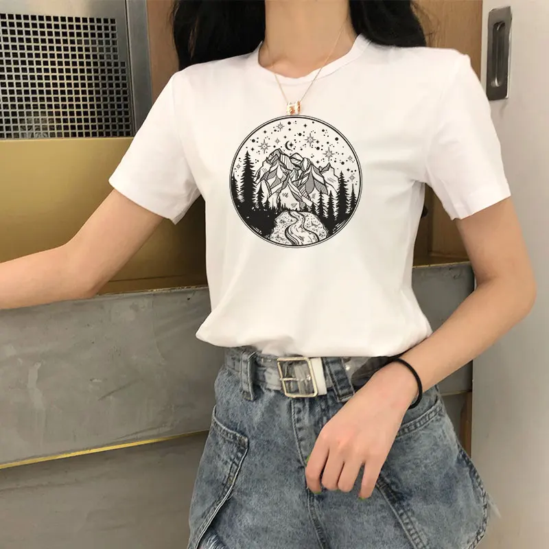 Звездная Гора пик космическая вера Harajuku футболка модная Японская уличная одежда футболка хипстер Эстетическая женская футболка