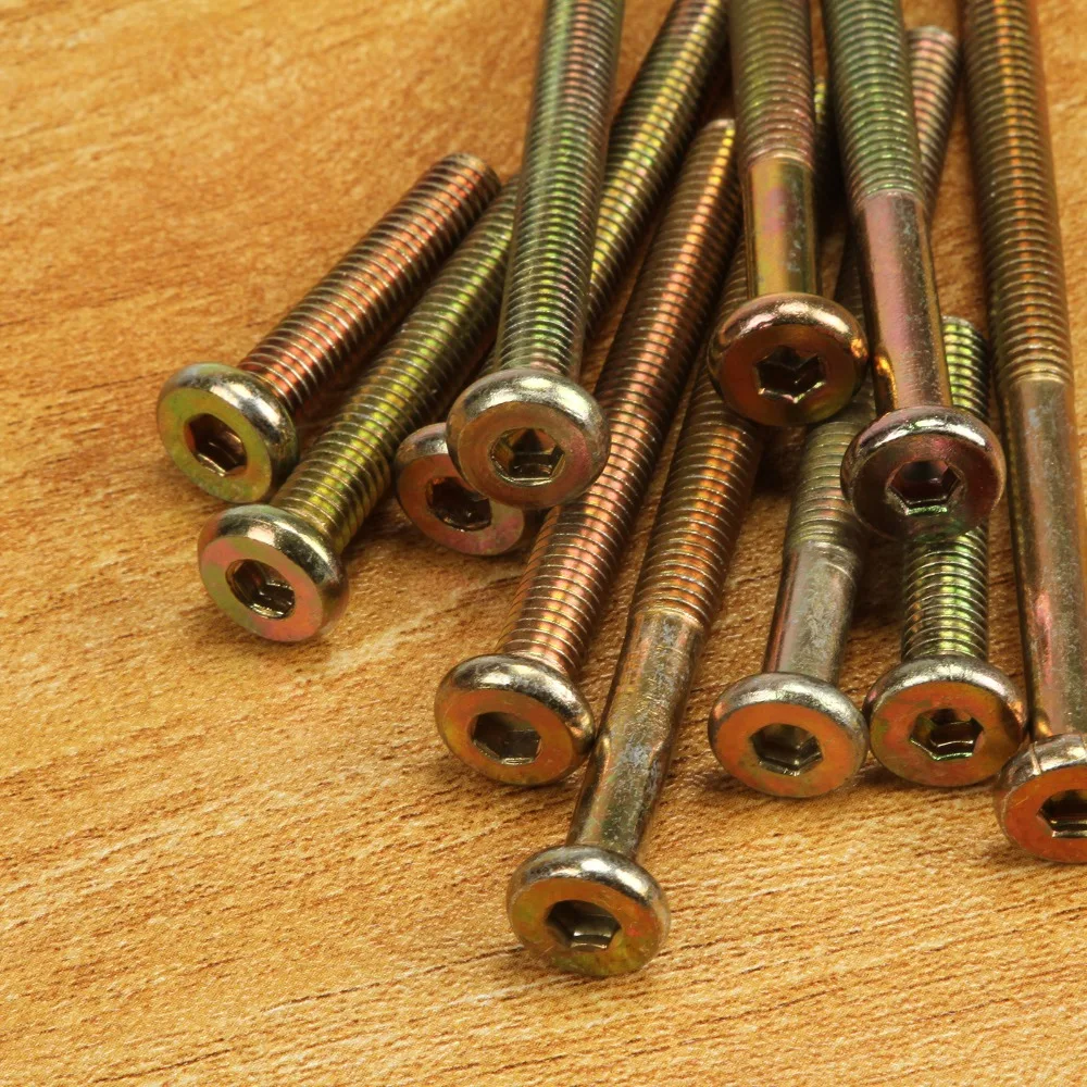 Болт M8 шестигранный из углеродистой стали с плоской головкой и шестигранным