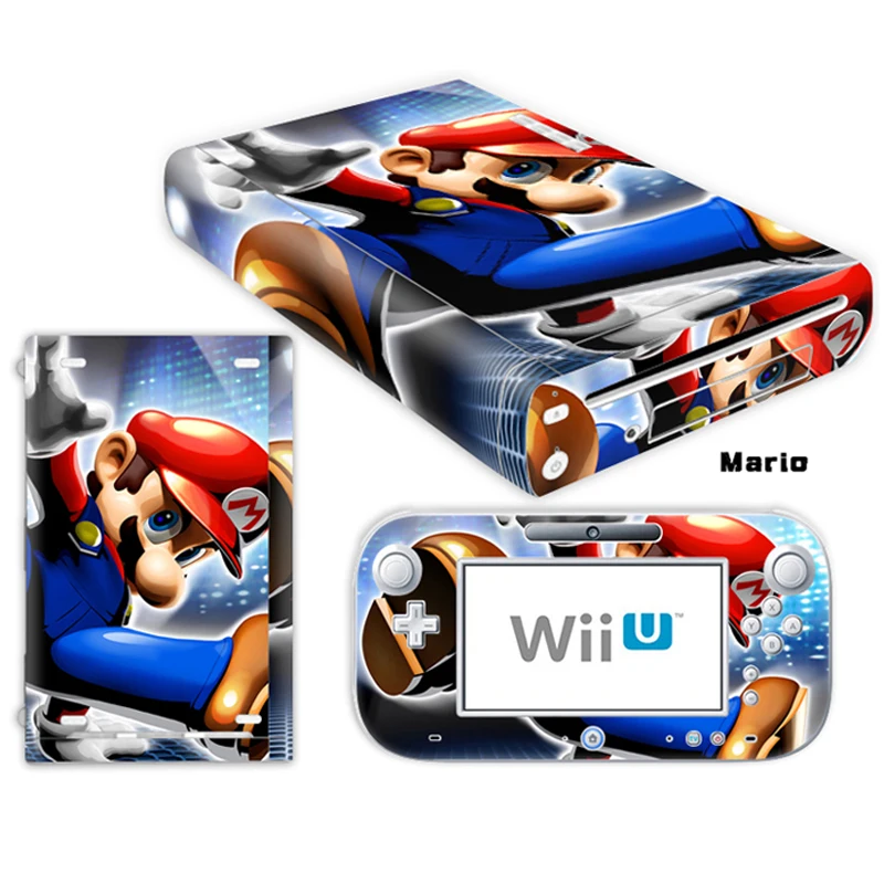 Дизайн Марио виниловая кожа Наклейка для Wii U консоль крышка с 2 пультом