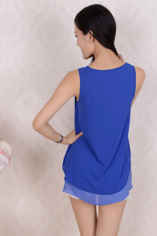 Новое летнее шифоновое платье в европейском стиле комбинированное майка из двух