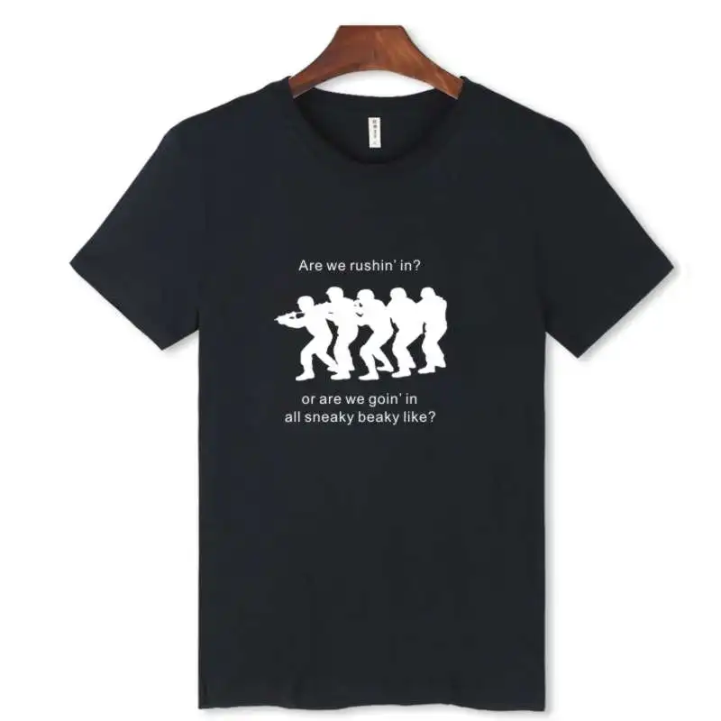 Белая футболка CS GO Мужская с круглым вырезом и черным логотипом csgo Модель 2016