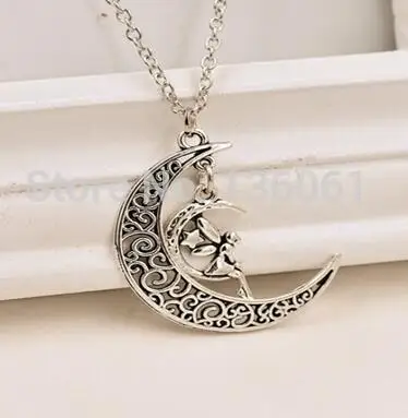 Винтажный серебряный полумесяц Луна и Звезда Эйфелева башня Клевер висячий