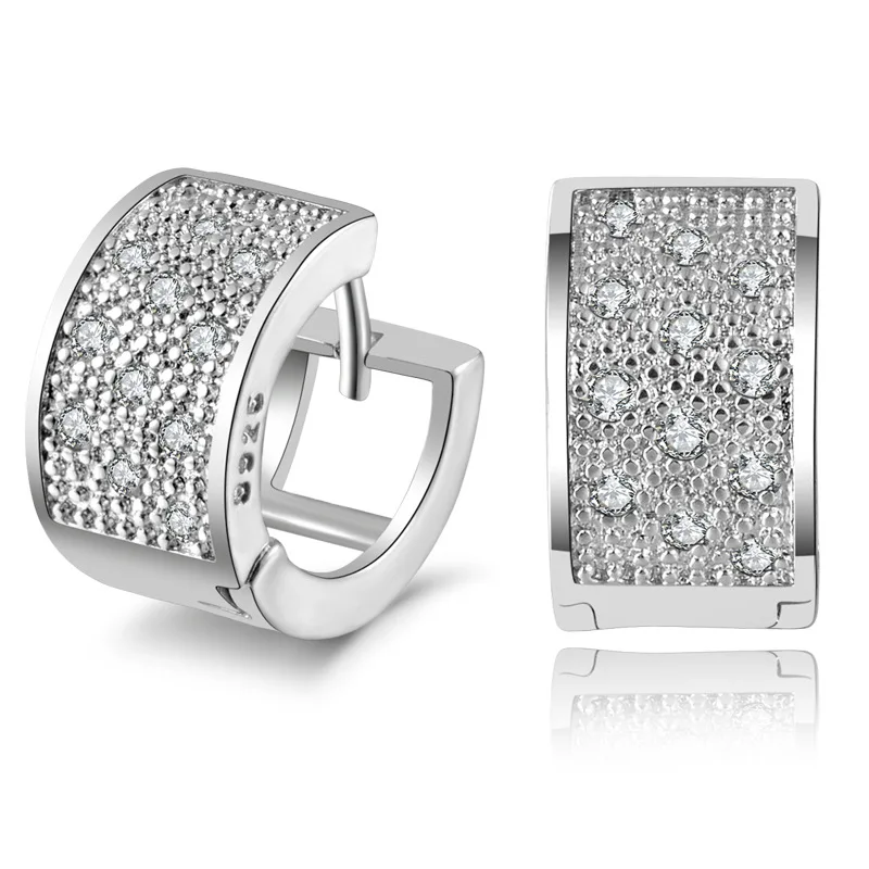 earrings 15 Сережки-гвоздики с кристаллами для женщин Brincos 925 пробы серебряные сережки Brinco серьги Oorbellen Серьги Pendientes ювелирные изделия оптом - Окраска металла: earrings 15