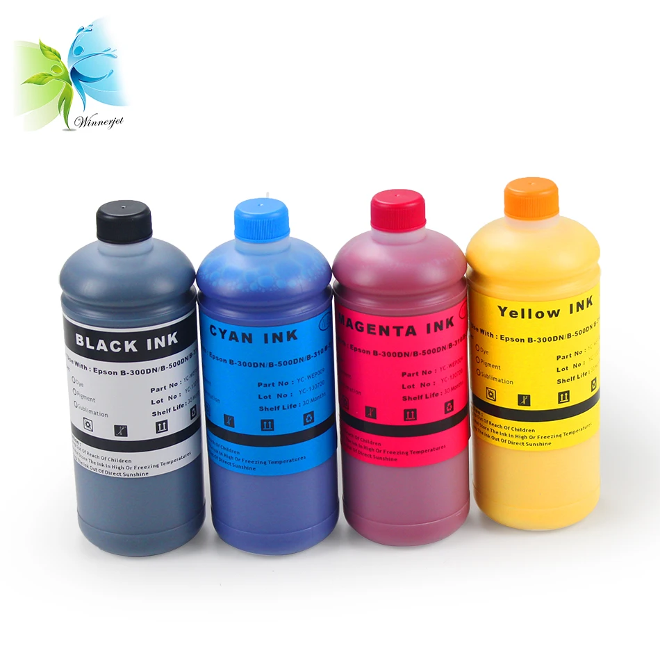 

Winnerjet 4 colors X 1000ML ink refill pigment ink for Epson b-300dn b-310dn b-500dn b-510dn b-318dn b-518dn inkjet printer