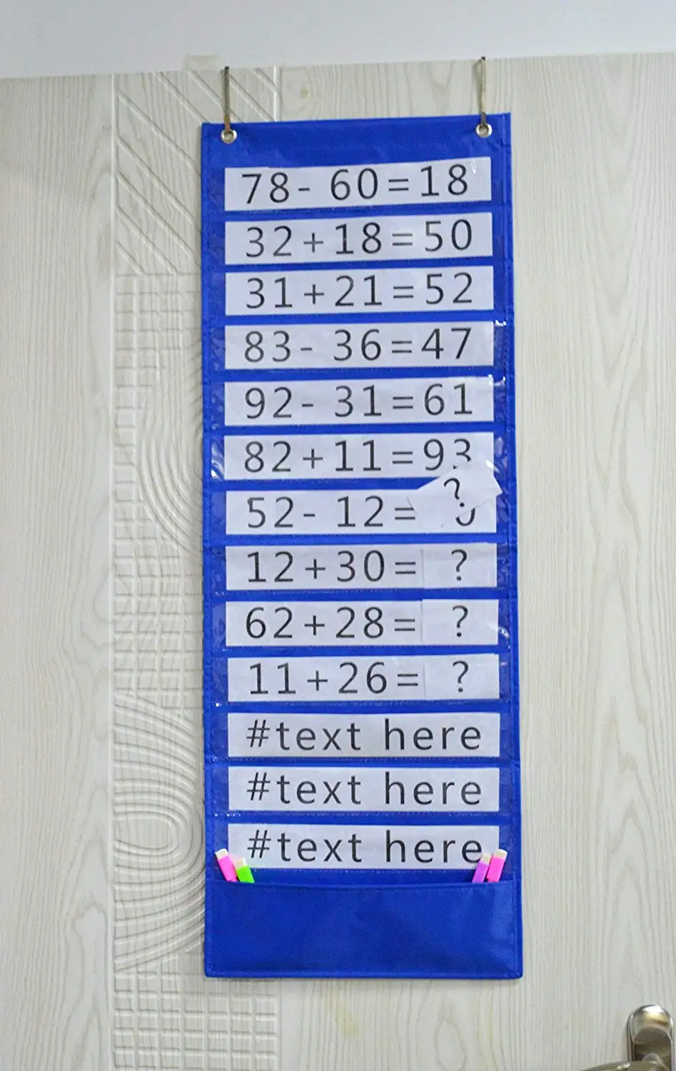 Godery Scheduling Pocket Chart, 13+1 Pocket, Daily Class Schedule Pocket Chart with 18 Dry-Eraser Cards, Ideal for Classroom