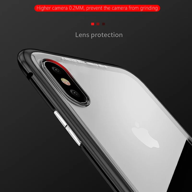 Металлический Магнитный Роскошный чехол для iPhone XR XS MAX X 8 Plus 7 10 из закаленного