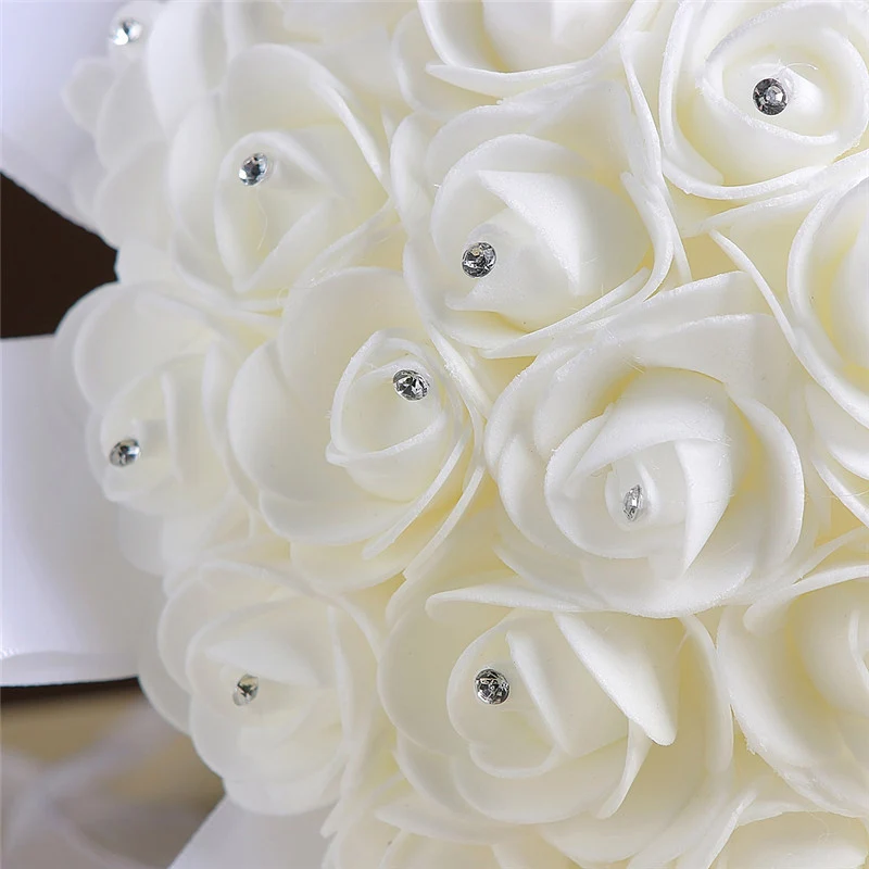

Handmade European Style White PE Rose Artificial Flowers For Wedding Decorative Bride Bridal Bouquet Wedding Flower Accents S-03