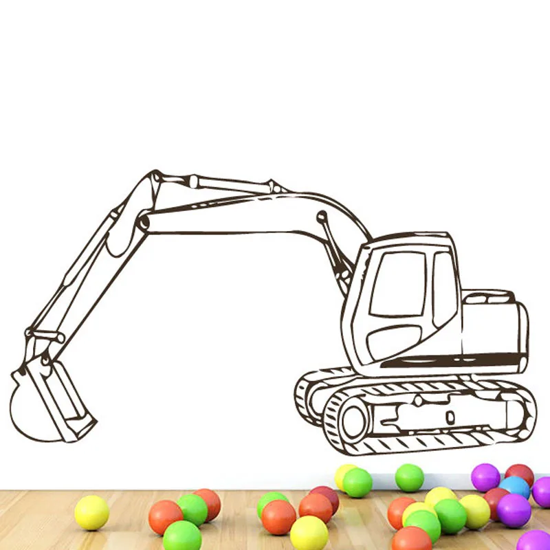 

ZOOYOO Tractor Excavator Wall Sticker Art Design Home Decor Living Room Bedroom Decoration Kids Children Nursery Room Wall Decal
