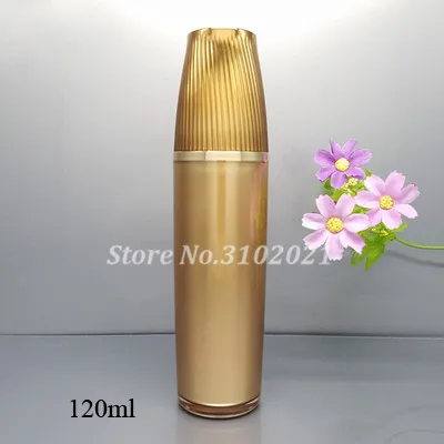 120ml 8 шт./лот 30/50/120 г золота роскошная упаковка Акриловые Глаза/Уход за кожей лица Крем jar горшок 30/50/120 мл косметический лосьон, эмульсия пресс-бутылка с насосом - Цвет: 120ml
