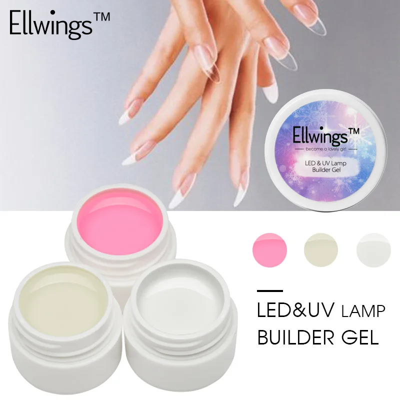 Ellwings 3 цвета UV Builder гель для ногтей Лаки палец продлевающий половой акт камуфляж