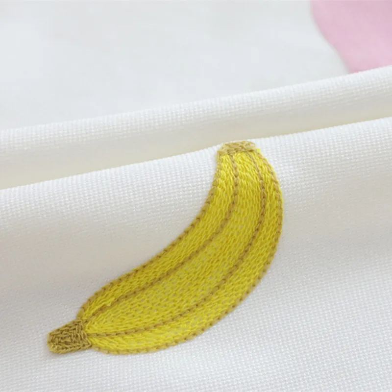 Cute Embroidered Yellow Banana Pineapple Curtain for Kids Room Green Leaves Sheer Tulle Children Red Birds Flamingo Living | Дом и сад