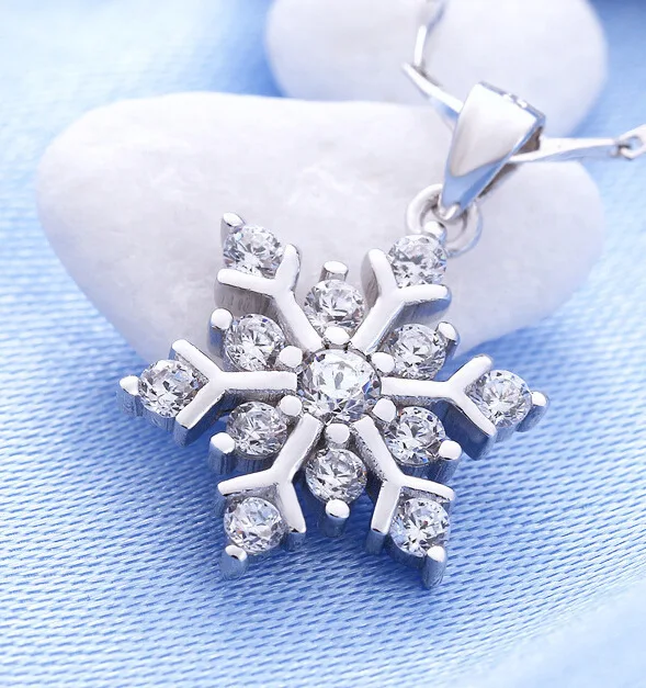 Изящное Сверкающее блестящее ожерелье в виде снежинки для женщин из