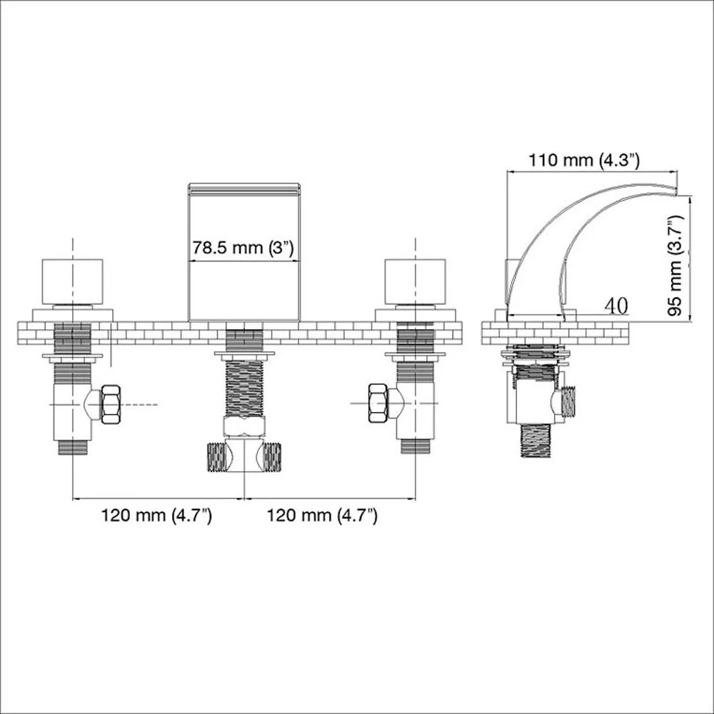 Смесители для раковины ванной комнаты на бортике Водопад смеситель горячей и