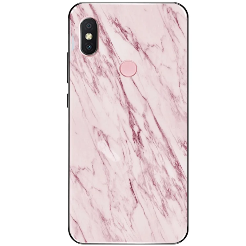 Colorful Stone Phone Case For Xiaomi Mi A2 MiA2 Cases Granite Marble Pattern Soft Silicone TPU Cover 6X Mi6X |