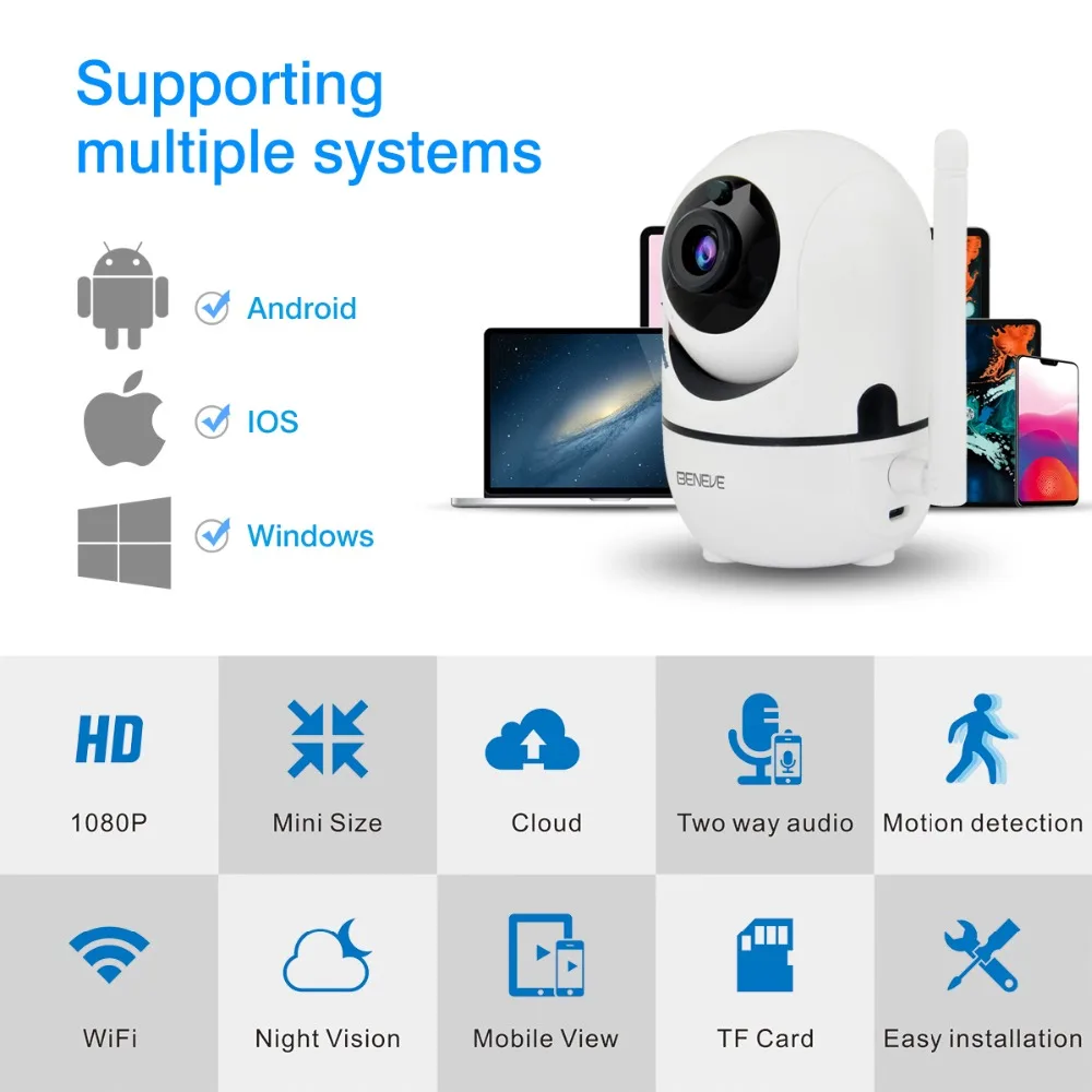 1080P IP Camera Wireless Home Security Remote Surveillance Wifi Night Vision CCTV Baby Monitor Android iOS|Камеры