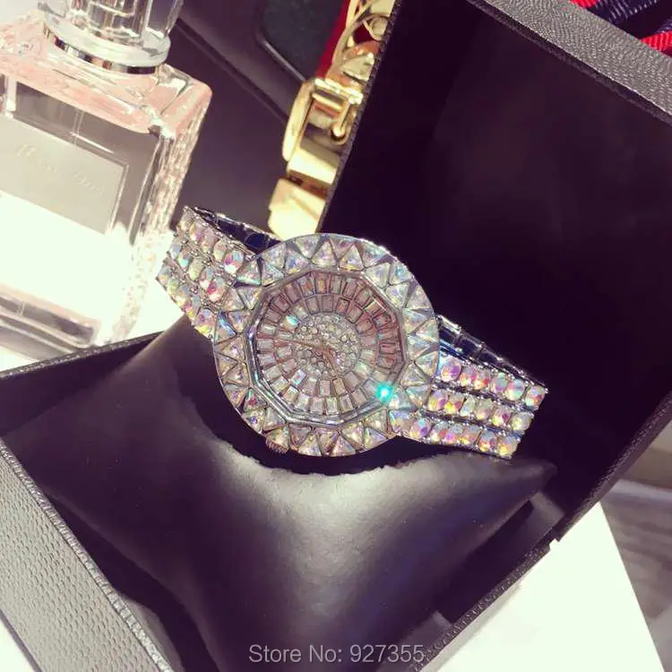 2022 New Style! Top Quality Women Watches Luxury Steel Full Rhinestone Wristwatch Lady Crystal Dress Watches Female Quartz Watch