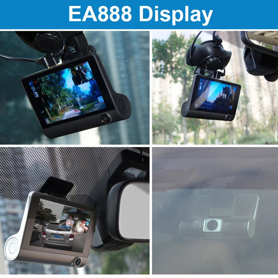 VVVIST Dvr Dash Автомобильная камера видео рекордер s 4 дюймов 3 камеры объектив заднего