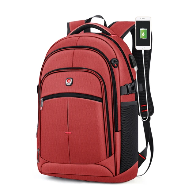 red large BALANG, новинка, рюкзак с защитой от воровства, USB, 15,6 дюймов, рюкзак для ноутбука, для женщин, мужчин, школьные рюкзаки, сумка для мальчиков, девочек, мужской рюкзак для путешествий - Цвет: red large