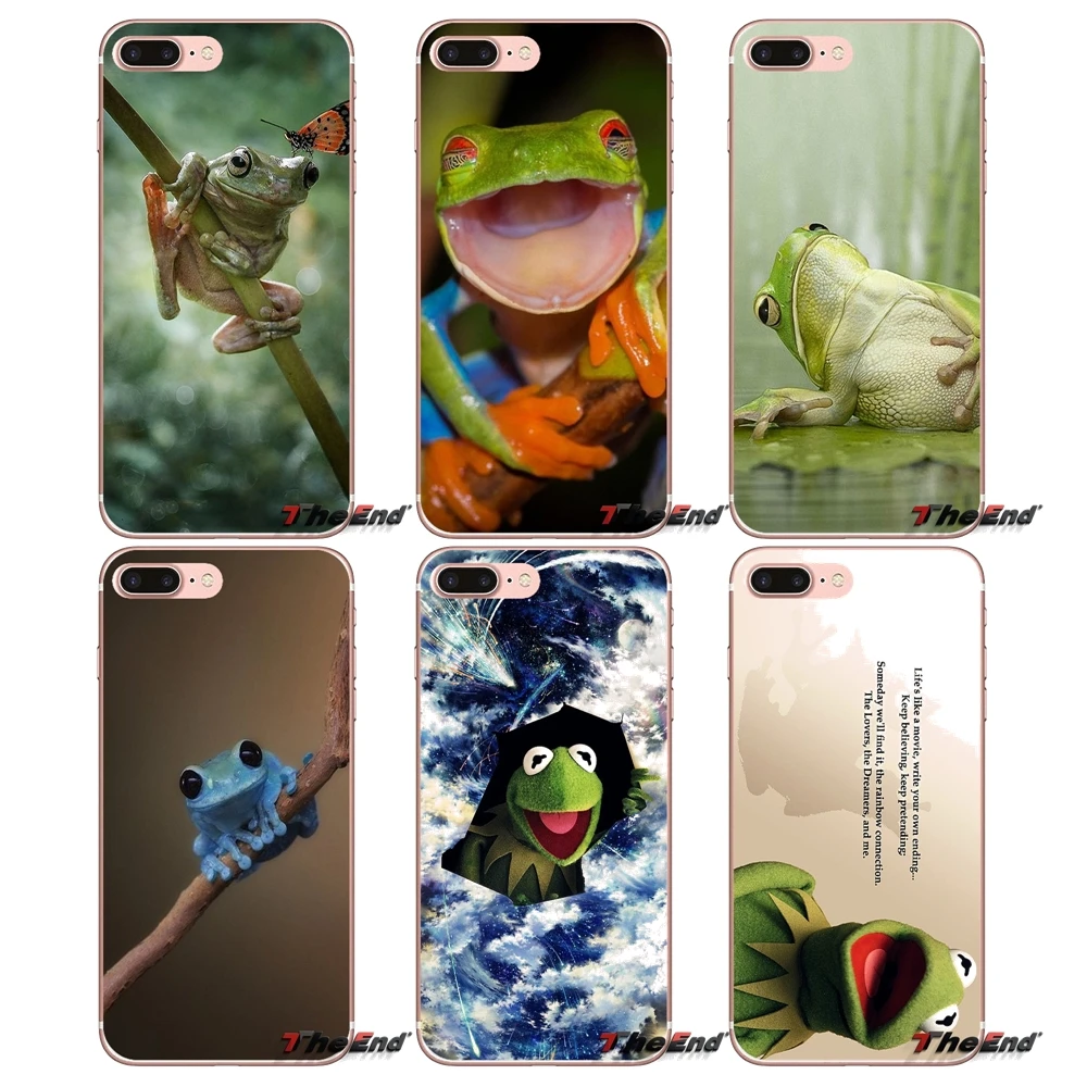 Силиконовый чехол для iPhone X 4 4S 5 5S 5C SE 6 6S 7 8 Plus Samsung Galaxy J1 J3 J5 J7 A3 A5 2016 2017 Frogs A rainbow frog Green