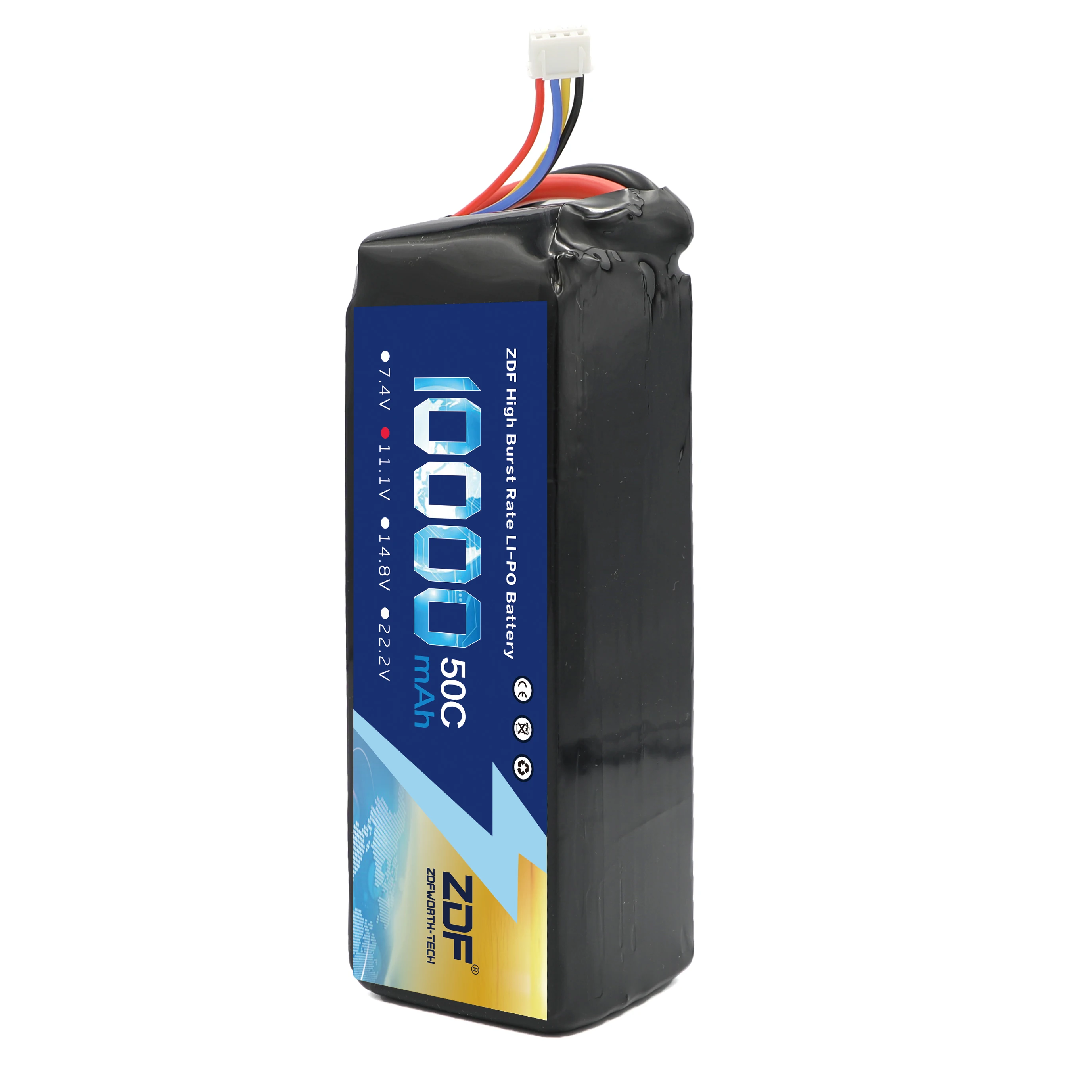 ZDF 3S 4S 5S 6S 11 1 V 14 8 18 5 22 2 10000mah 50C Li-po батарея для Дрон RC uav 1:5 1:8 1:10 гоночного альпиниста |