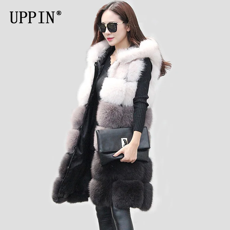 2017 Новый Осень Зима Лиса Шубу Свободные Заклинание Цвет Имитация Fox Жилет Меховой