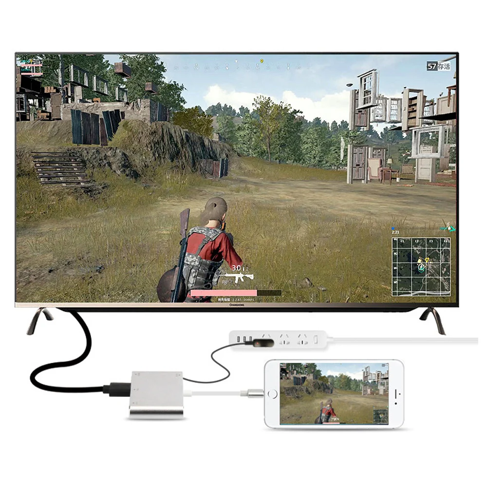 Для Lightning HDMI VGA Аудио ТВ AV Кабель адаптер с USB линией и av кабелем для iPhone8 7 Plus 6 6S iPad