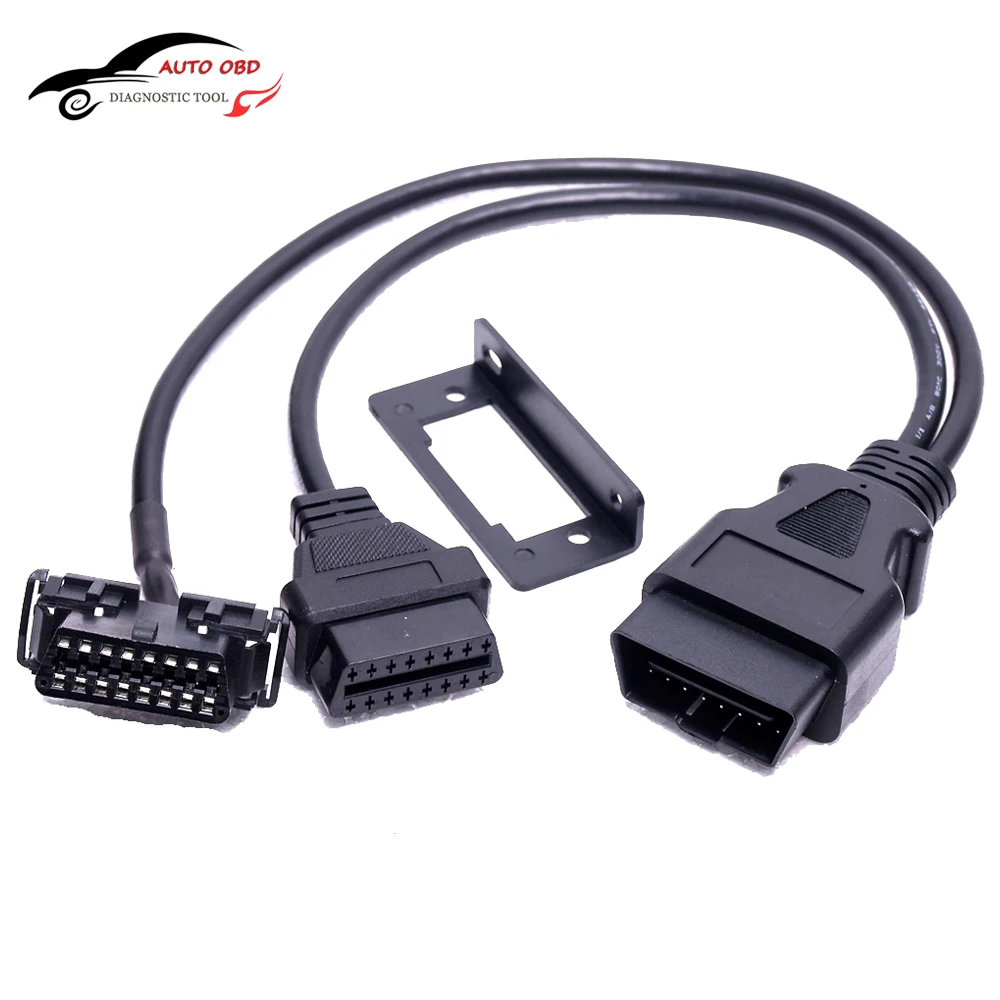 

Универсальный кабель OBD2 OBDIl OBD 2 OBD II Y-адаптер Диагностический соединительный кабель с защелкивающимся кронштейном 16 pin 1 к 2 адаптер соединителя